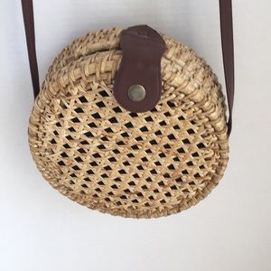 J Crew Round Wicker Handbag
